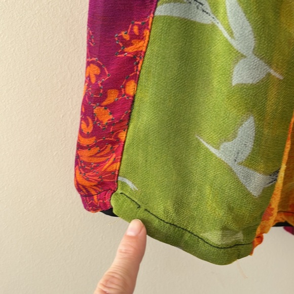 Vintage Sacred Threads Boho Patchwork Maxi Skirt Elastic Waist Mixed Print Small - Picture 3 of 12